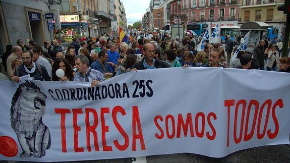 Protesta en Madrid contra la gestión de la crisis sanitaria.