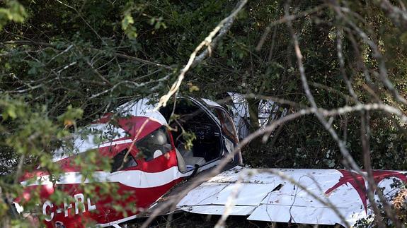 Estado en el que ha quedado la avioneta. 