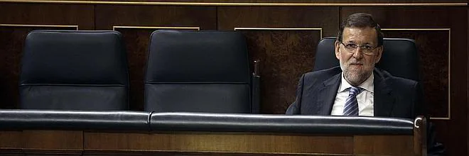 Mariano Rajoy, en su escaño del Congreso