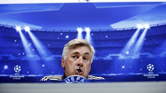 Carlo Ancelotti, en rueda de prensa previa al Madrid-Ludogorets.