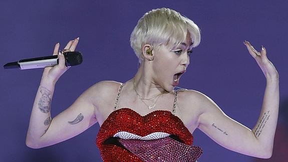 Miley Cyrus, en un concierto. 