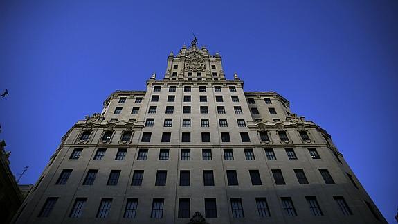 Vistas de la sede de Telefónica, en Madrid. 