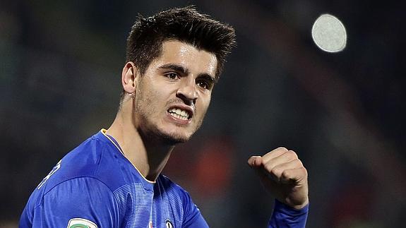 Morata celebra su gol. 