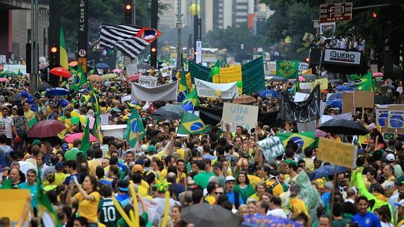 Manifestación del domingo contra Dilma Rousseff. 