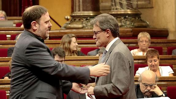 Oriol Junqueras y Artur Mas.