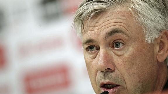 Carlo Ancelotti, en rueda de prensa. 