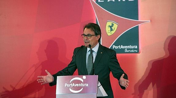 El presidente de la Generalitat, Artur Mas, durante su intervención en la presentación del proyecto de Ferrari Land.