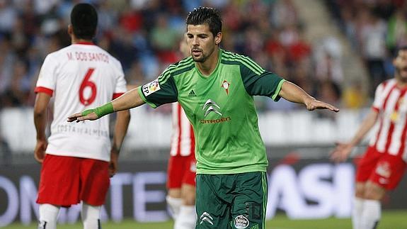 Nolito celebra un gol con el Celta. 