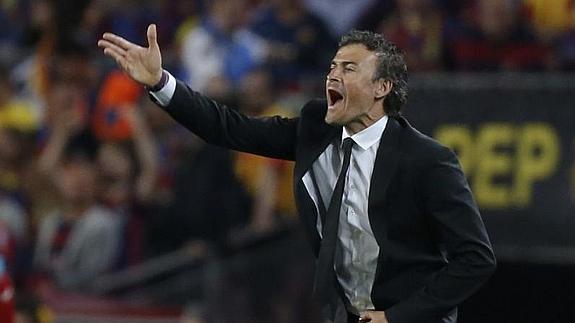 Luis Enrique, durante la final. 