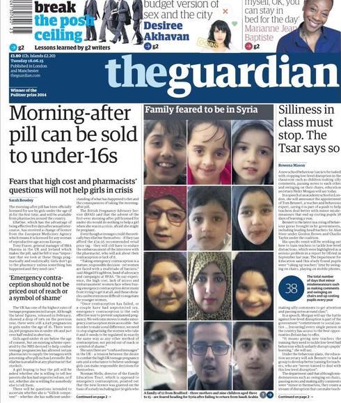 Portada de 'The Guardian' con los doce miembros de la familia.