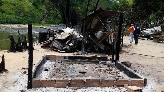 Imagen de la zona tras el ataque.  