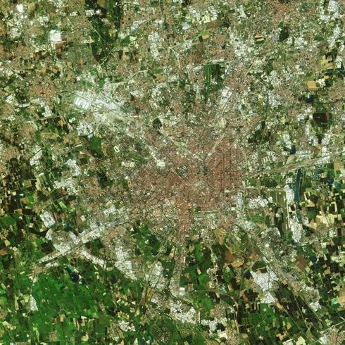 Una imagen de Milán, tomada por el satélite.