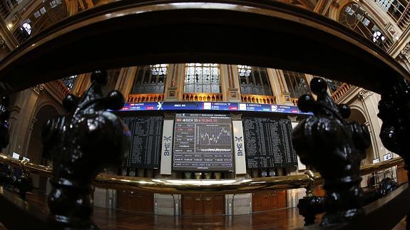 Interior de la Bolsa de Madrid. 