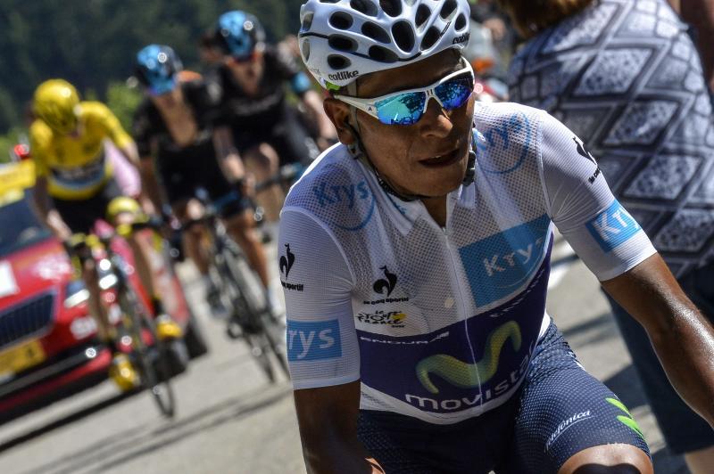 Quintana, durante la subida al Alpe d'Huez. 