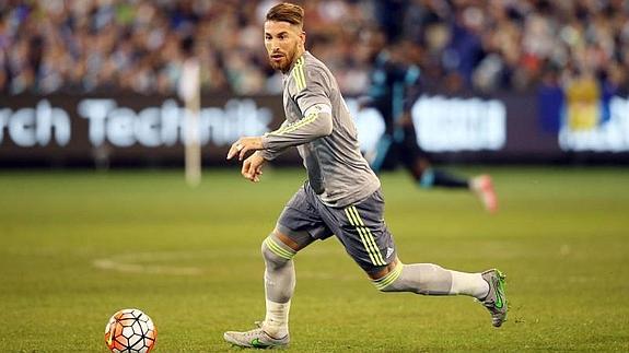 Sergio Ramos durante el partido contra el Manchester City. 