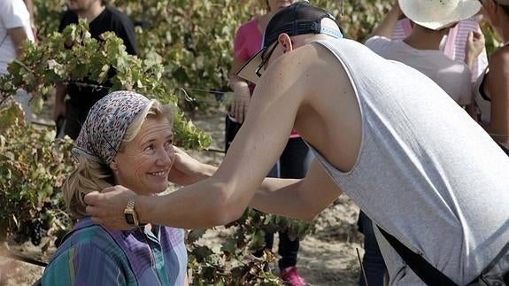 Ana Duato, durante la grabación. 