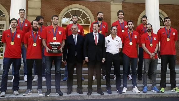 La selección, con Mariano Rajoy. 