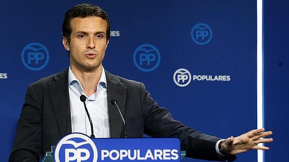 El vicesecretario de Comunicación del PP, Pablo Casado.