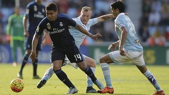 Casemiro, durante el partido ante el Celta. 