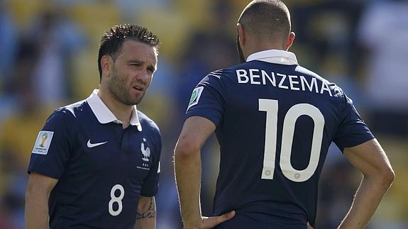 Karim Benzema y Mathieu Vabuena. 