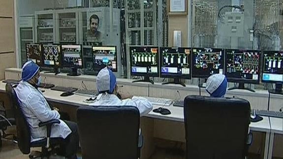 Sala de control de la planta de enriquecimiento de uranio de Natanz. 