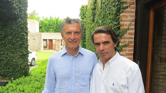 Mauricio Macri y José María Aznar durante su encuentro en Buenos Aires.