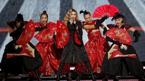 Madonna, durante su actuación en París.