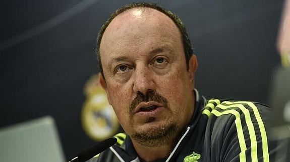 Rafa Benítez en rueda de prensa. 