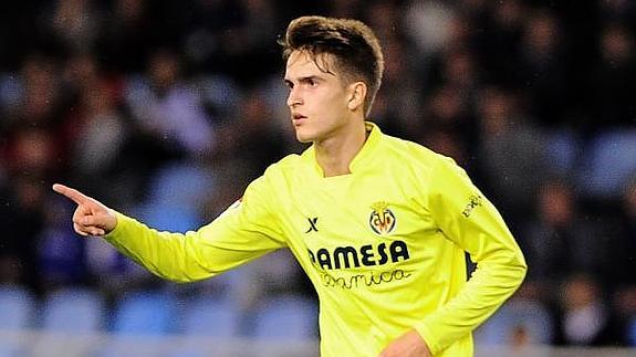 Denis Suárez celebra uno de sus dos goles. 