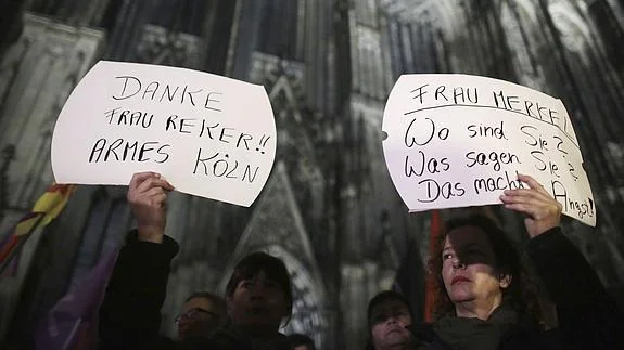 Protesta en Colonia contra las agresiones en Nochevieja.