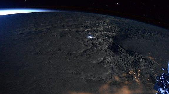 La tormenta Jonas vista desde la Estación Espacial Internacional.