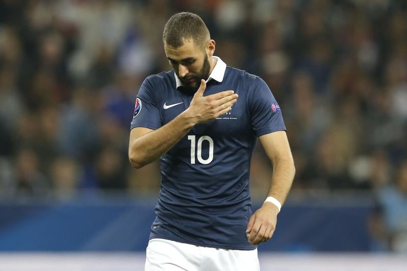 Karim Benzema, en un partido con Francia. 