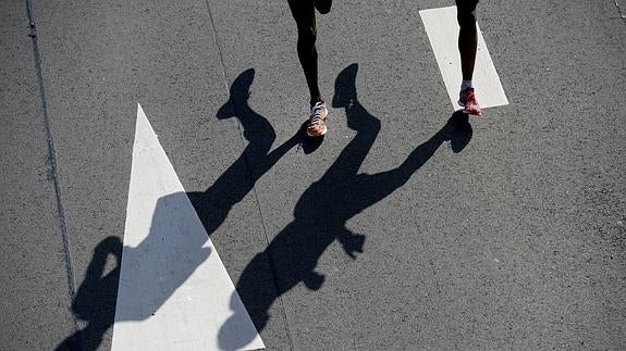 Las atletas durante la maratón. 