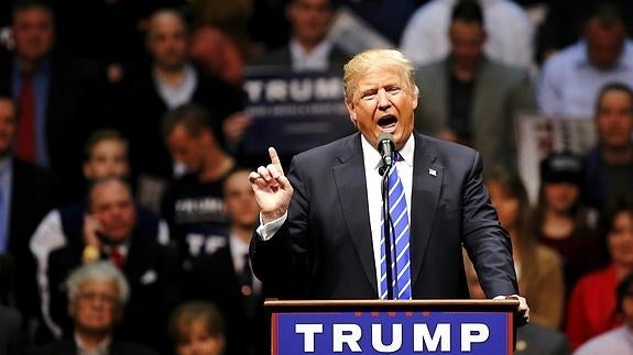 Donald Trump, durante un mitin en Albany (Nueva York). 