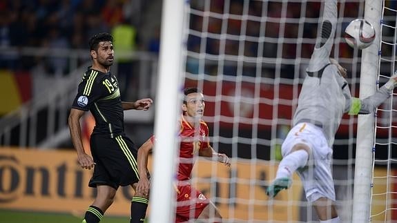 Diego Costa, en el Macedonia-España. 