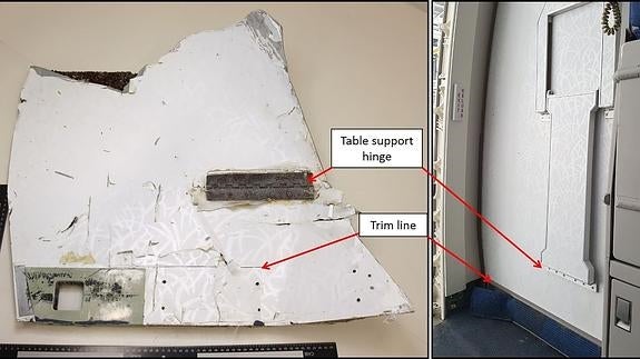 Los restos encontrados del avión desaparecido hace dos años.