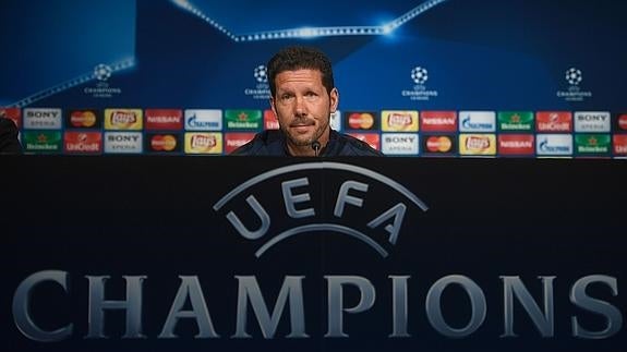 Simeone, durante la rueda de prensa del sábado. 