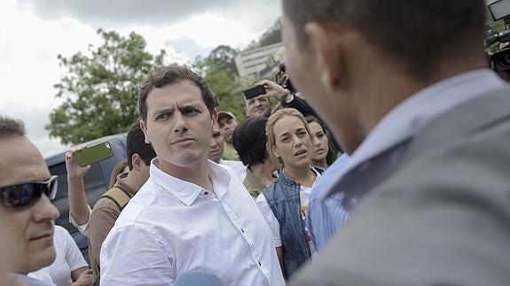 El líder de Ciudadanos, Albert Rivera, en su visita a Venezuela.