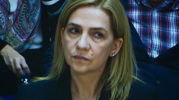 La infanta Cristina declarando como imputada en el juicio del caso Nóos. 