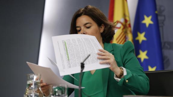 La vicepresidenta del Gobierno, Soraya Sáenz de Santamaría.