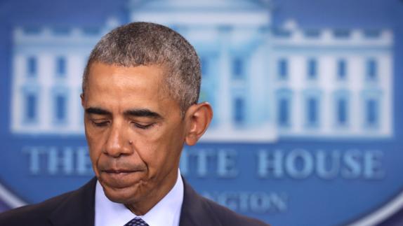 Barack Obama, durante su declaración institucional con motivo de la masacre de Orlando.