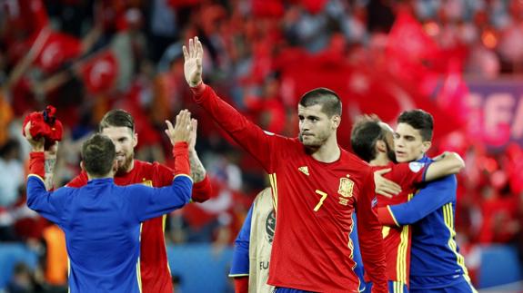 Morata, goleador ante Turquía. 