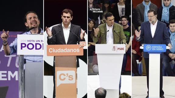 Combo de los cuatro principales candidatos presidenciales.