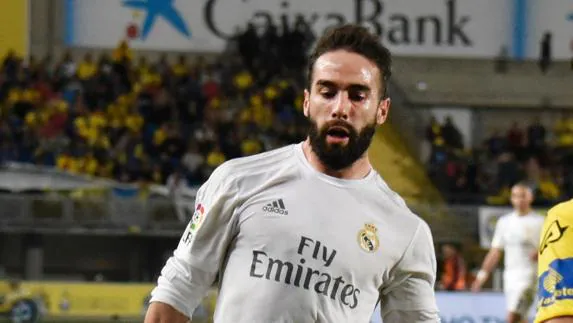 Dani Carvajal, durante un partido con el Real Madrid. 