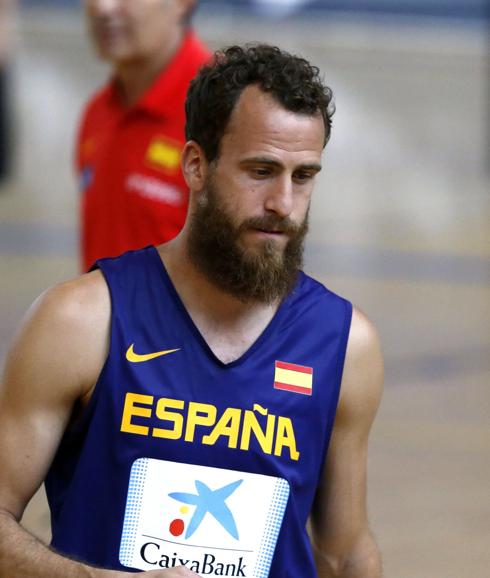 Sergio Rodríguez, con la selección española. 