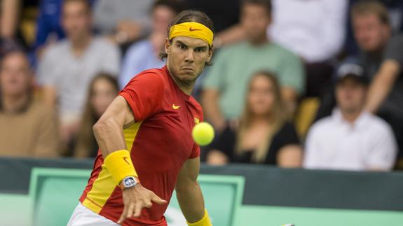 Rafael Nadal, durante un partido de Copa Davis. 