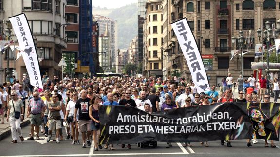 Vista de la manifestación convocada en Bilbao.