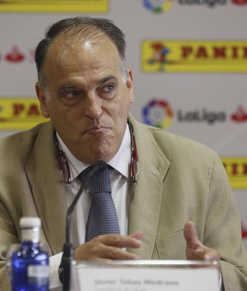 Javier Tebas, durante un acto de LaLiga. 