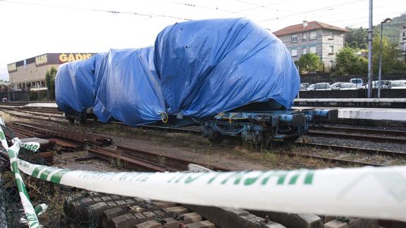 La máquina del tren siniestrado en O Porriño.