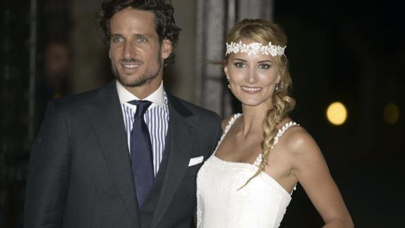 El tenista Feliciano López y la modelo Alba Carrillo en su boda.